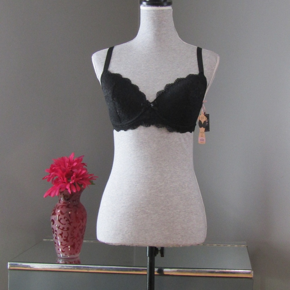 NEW Bombshell Boudoir Black Underwire Bra 32DDD